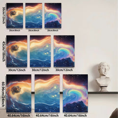 2D flat 1pc Cosmic Whirlpool Galaxy Abstract Canvas Wall Art Decor for Living Room Bedroom Modern Farmhouse Gallery Wrapped Timeless Elegance