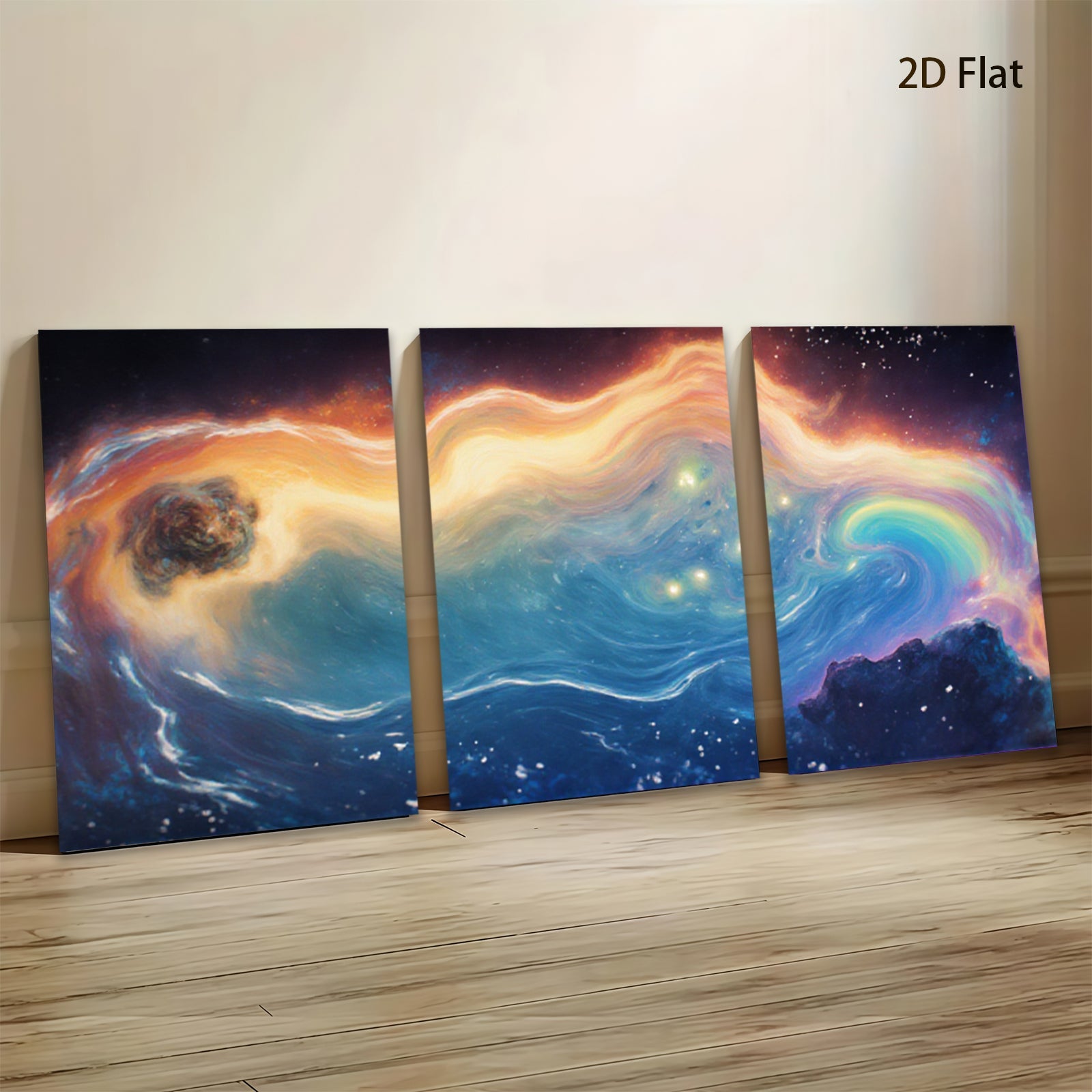 2D flat 1pc Cosmic Whirlpool Galaxy Abstract Canvas Wall Art Decor for Living Room Bedroom Modern Farmhouse Gallery Wrapped Timeless Elegance