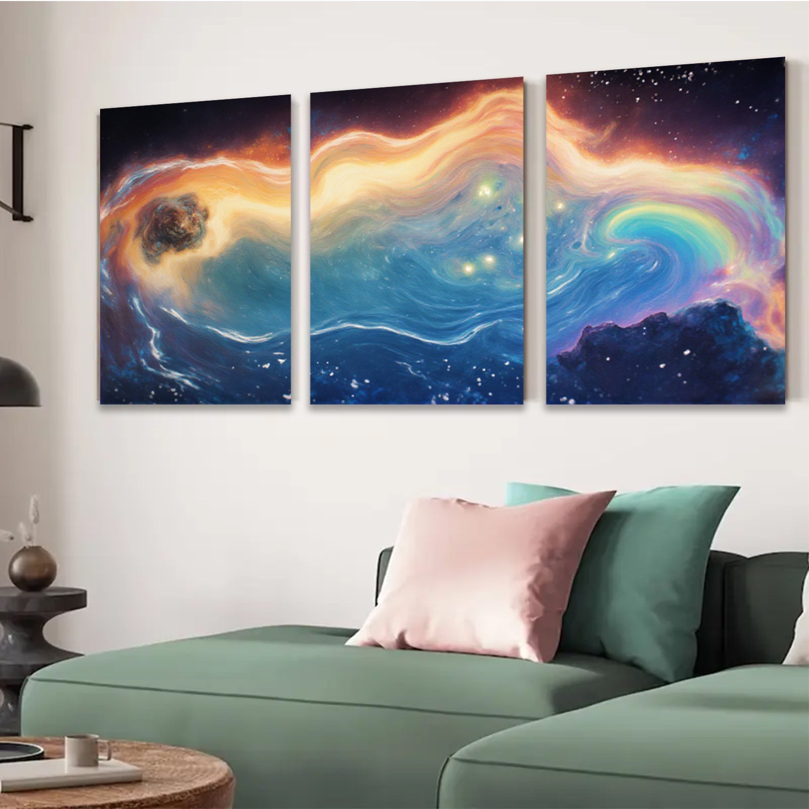 2D flat 1pc Cosmic Whirlpool Galaxy Abstract Canvas Wall Art Decor for Living Room Bedroom Modern Farmhouse Gallery Wrapped Timeless Elegance