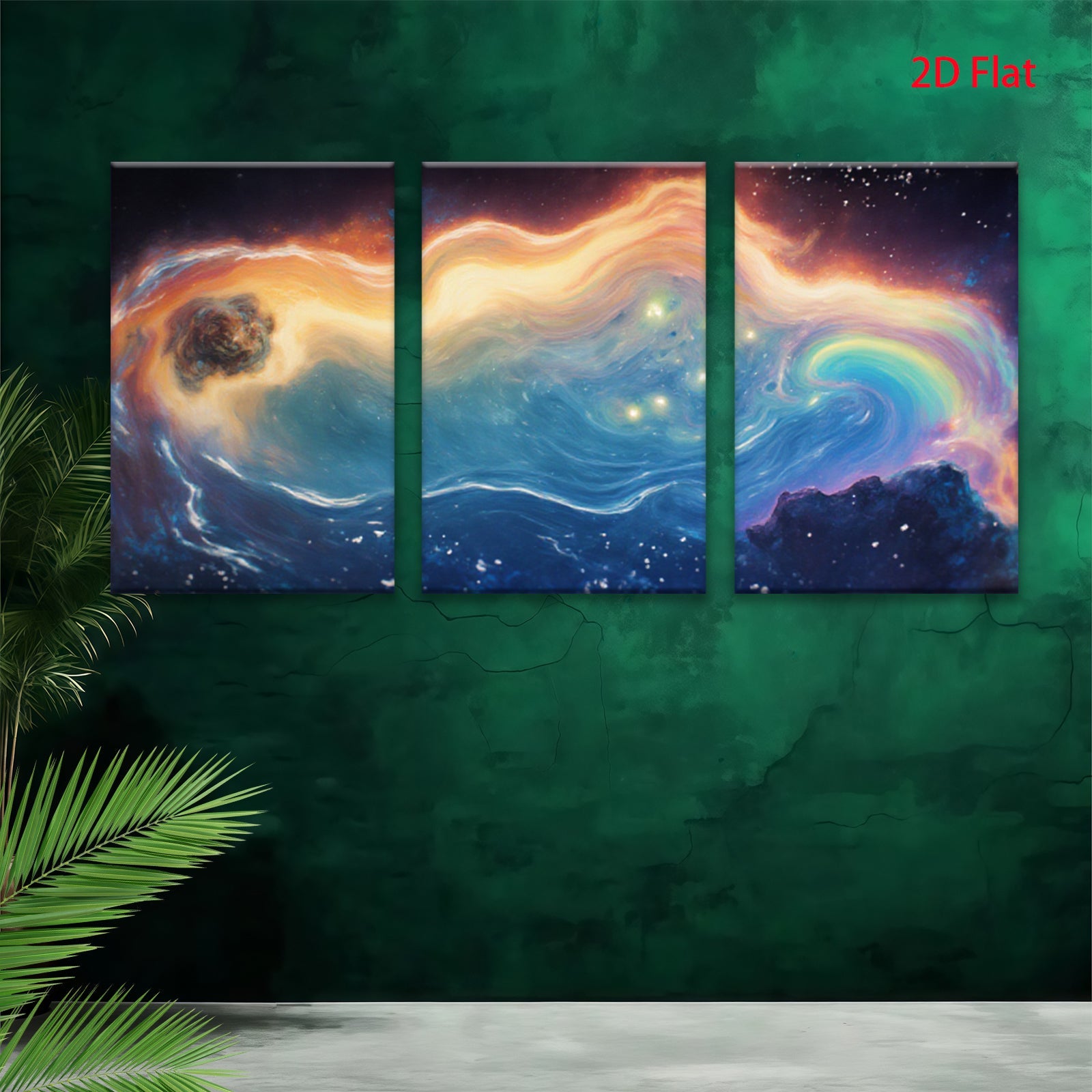 2D flat 1pc Cosmic Whirlpool Galaxy Abstract Canvas Wall Art Decor for Living Room Bedroom Modern Farmhouse Gallery Wrapped Timeless Elegance