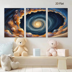 2D flat 1pc Cosmic Whirlpool Galaxy Abstract Wall Art for Living Room Bedroom Modern Farmhouse Decor Gallery Wrapped Canvas Prints Ready to Hang