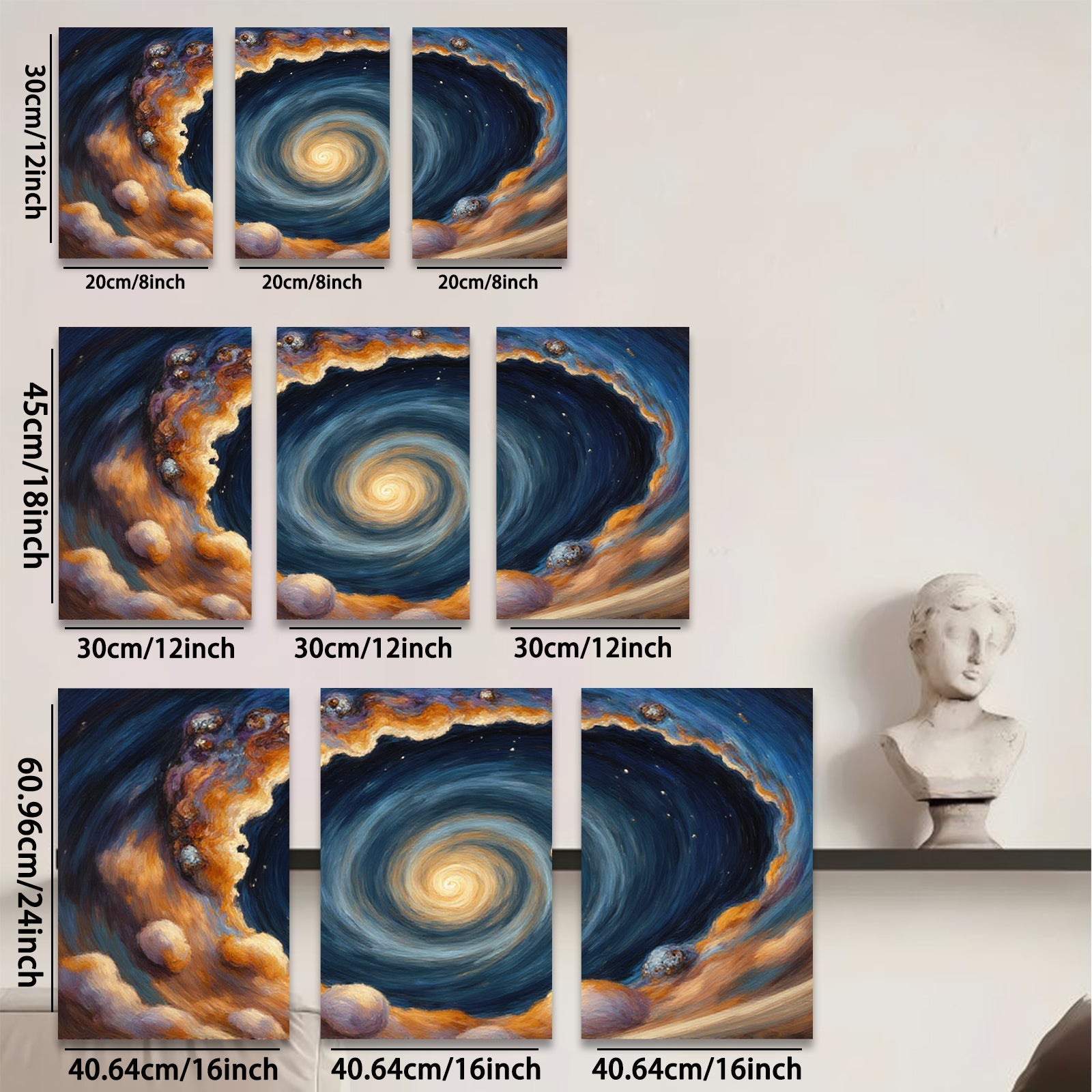 2D flat 1pc Cosmic Whirlpool Galaxy Abstract Wall Art for Living Room Bedroom Modern Farmhouse Decor Gallery Wrapped Canvas Prints Ready to Hang
