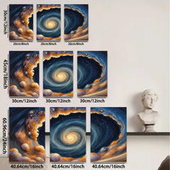 2D flat 1pc Cosmic Whirlpool Galaxy Abstract Wall Art for Living Room Bedroom Modern Farmhouse Decor Gallery Wrapped Canvas Prints Ready to Hang