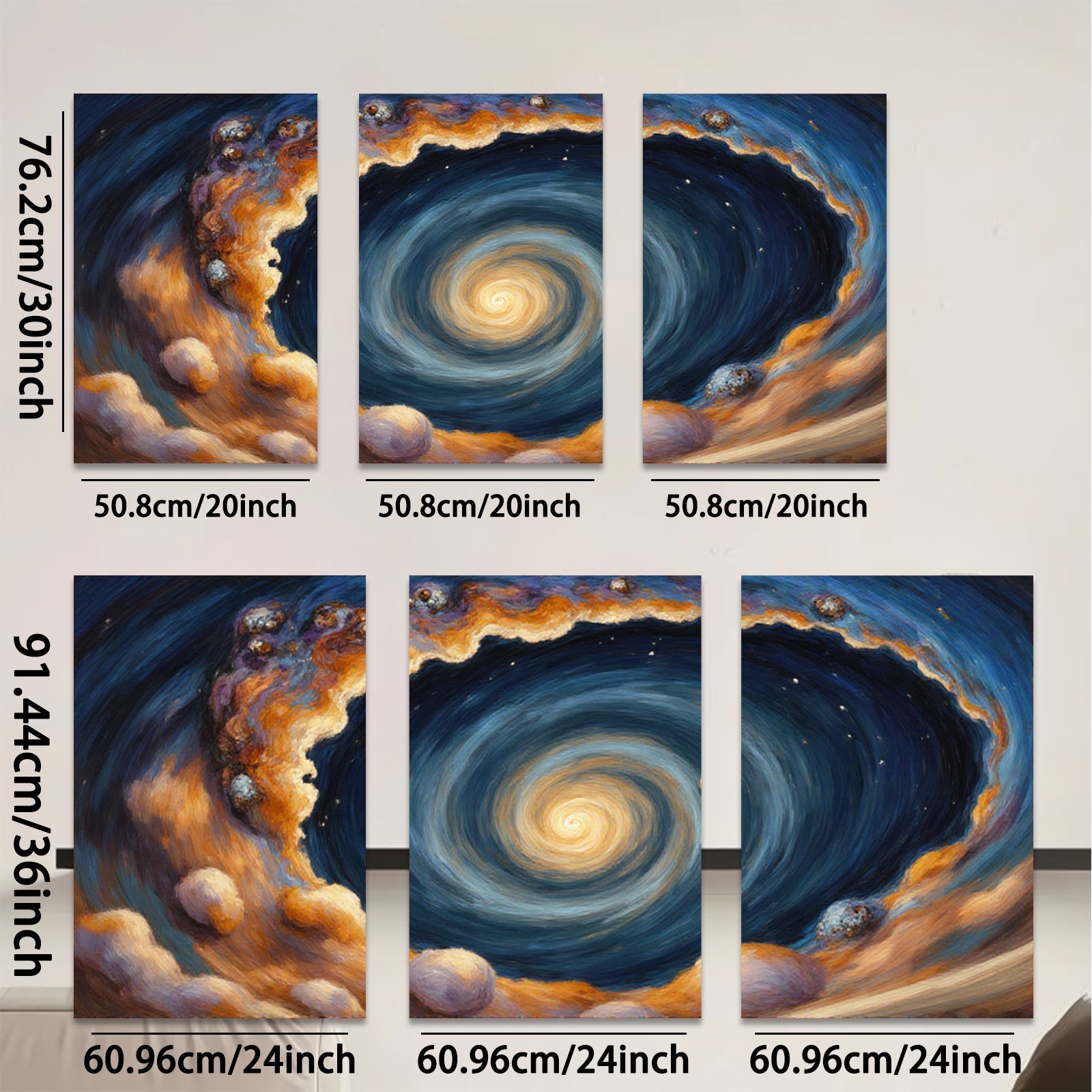 2D flat 1pc Cosmic Whirlpool Galaxy Abstract Wall Art for Living Room Bedroom Modern Farmhouse Decor Gallery Wrapped Canvas Prints Ready to Hang