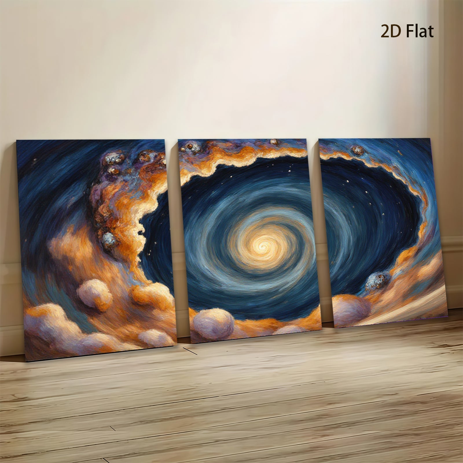 2D flat 1pc Cosmic Whirlpool Galaxy Abstract Wall Art for Living Room Bedroom Modern Farmhouse Decor Gallery Wrapped Canvas Prints Ready to Hang