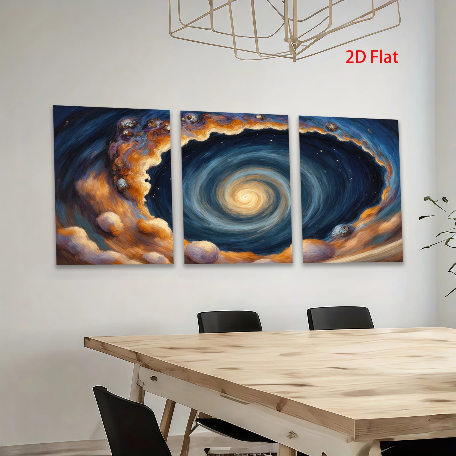 2D flat 1pc Cosmic Whirlpool Galaxy Abstract Wall Art for Living Room Bedroom Modern Farmhouse Decor Gallery Wrapped Canvas Prints Ready to Hang