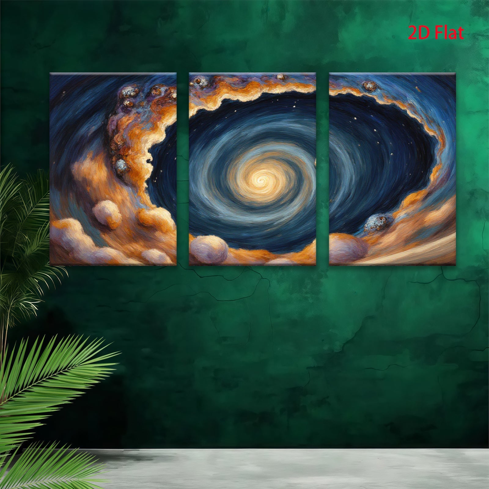2D flat 1pc Cosmic Whirlpool Galaxy Abstract Wall Art for Living Room Bedroom Modern Farmhouse Decor Gallery Wrapped Canvas Prints Ready to Hang