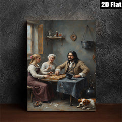 2D flat 1pc Cozy Family Game Night Rustic Farmhouse Wall Decor for Living Room Bedroom Gallery Wrapped Canvas Print Modern Art