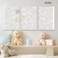 2D flat 1pc Cracked Porcelain Wall Art Distressed Texture Modern Farmhouse Decor Living Room Bedroom Gallery Wrapped Canvas Prints Large Size