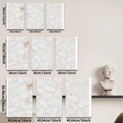 2D flat 1pc Cracked Porcelain Wall Art Distressed Texture Modern Farmhouse Decor Living Room Bedroom Gallery Wrapped Canvas Prints Large Size