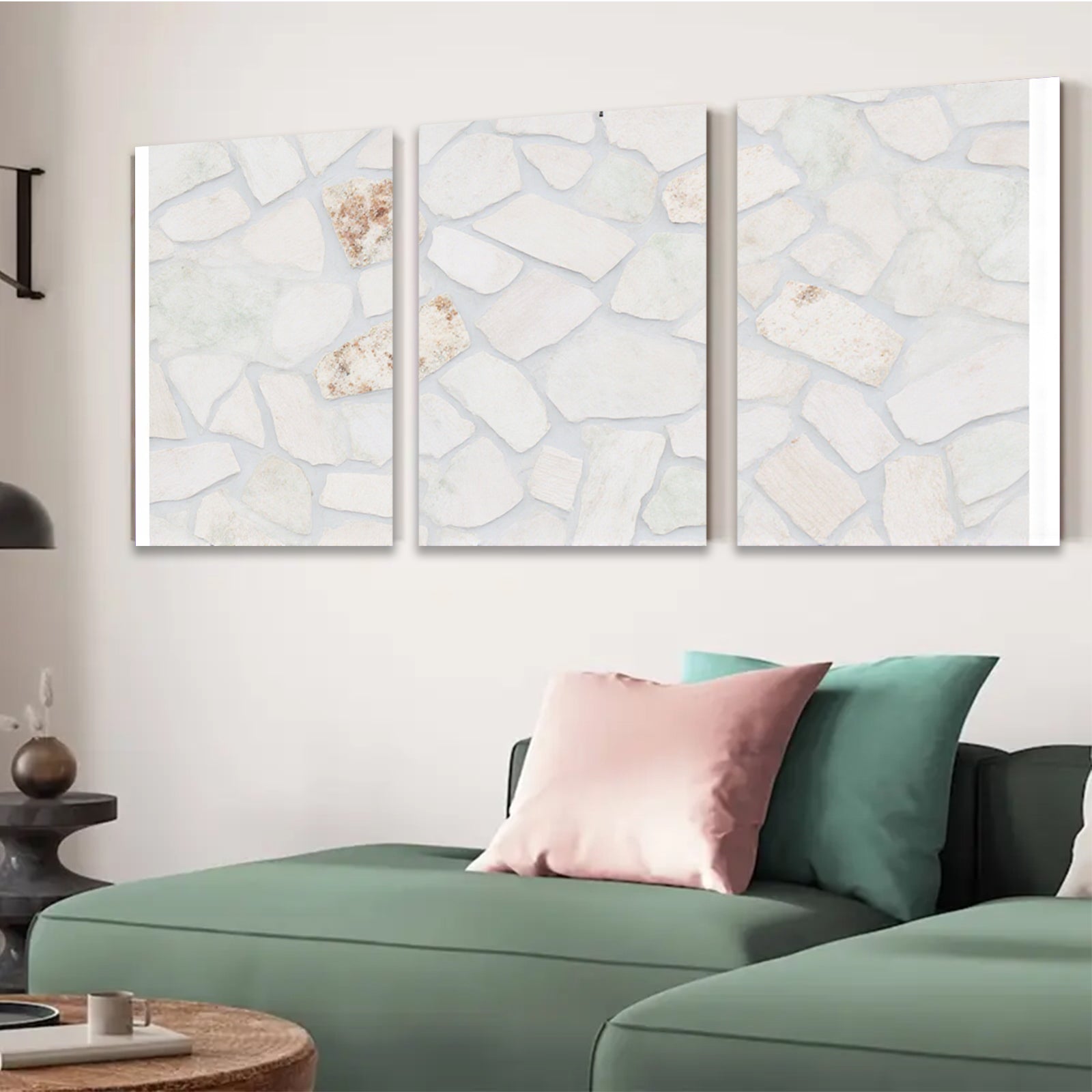 2D flat 1pc Cracked Porcelain Wall Art Distressed Texture Modern Farmhouse Decor Living Room Bedroom Gallery Wrapped Canvas Prints Large Size