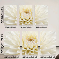 2D flat 1pc Creamy Dahlia Bloom Wall Art Botanical Home Decor Living Room Bedroom Gallery Wrapped Canvas Prints Modern Farmhouse Aesthetic Cozy Vibes