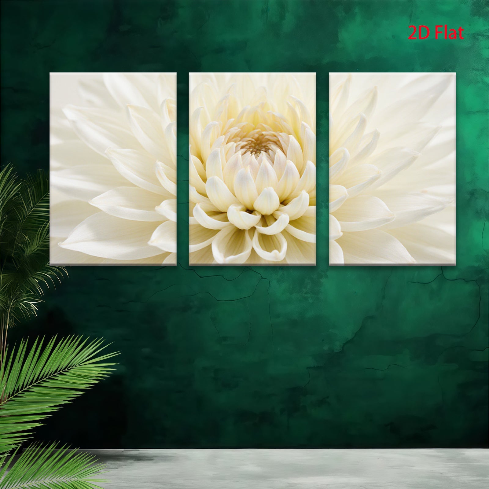 2D flat 1pc Creamy Dahlia Bloom Wall Art Botanical Home Decor Living Room Bedroom Gallery Wrapped Canvas Prints Modern Farmhouse Aesthetic Cozy Vibes
