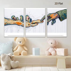 2D flat 1pc Creation of Adam touch hands abstract wall art canvas prints for living room bedroom gallery wrapped modern farmhouse decor cozy vibes