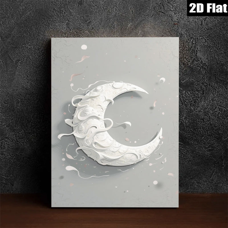 2D flat 1pc Crescent Moon Wall Art Modern Minimalist Home Decor Living Room Bedroom Gallery Wrapped Canvas Prints Farmhouse Aesthetic Coastal Chic Trending Now