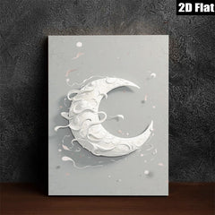 2D flat 1pc Crescent Moon Wall Art Modern Minimalist Home Decor Living Room Bedroom Gallery Wrapped Canvas Prints Farmhouse Aesthetic Coastal Chic Trending Now