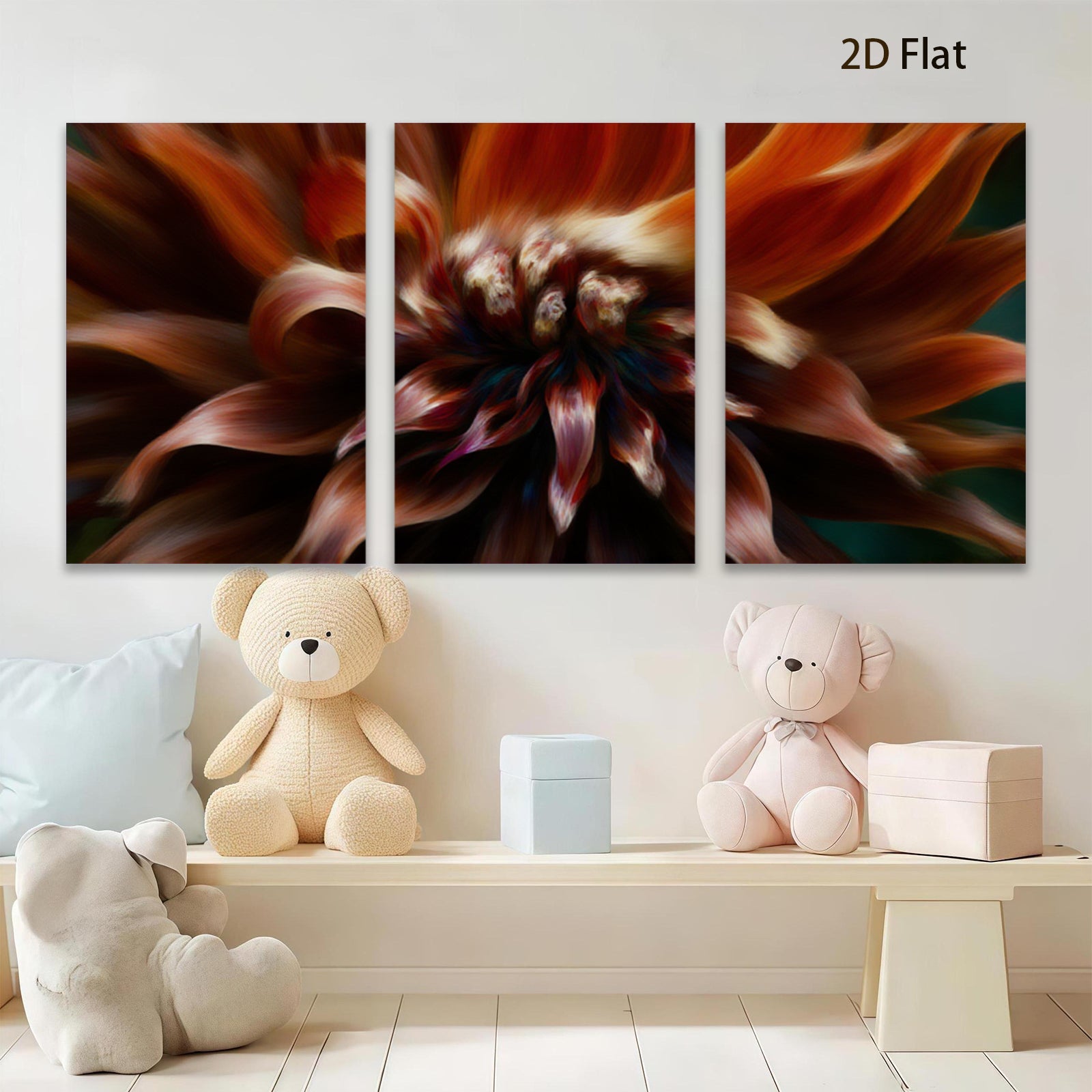 2D flat 1pc Crimson Dahlia Bloom Floral Wall Art Canvas Print Home Decor Living Room Bedroom Modern Farmhouse Style Gallery Wrapped Ready to Hang