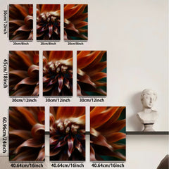 2D flat 1pc Crimson Dahlia Bloom Floral Wall Art Canvas Print Home Decor Living Room Bedroom Modern Farmhouse Style Gallery Wrapped Ready to Hang