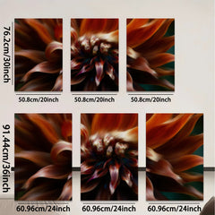 2D flat 1pc Crimson Dahlia Bloom Floral Wall Art Canvas Print Home Decor Living Room Bedroom Modern Farmhouse Style Gallery Wrapped Ready to Hang