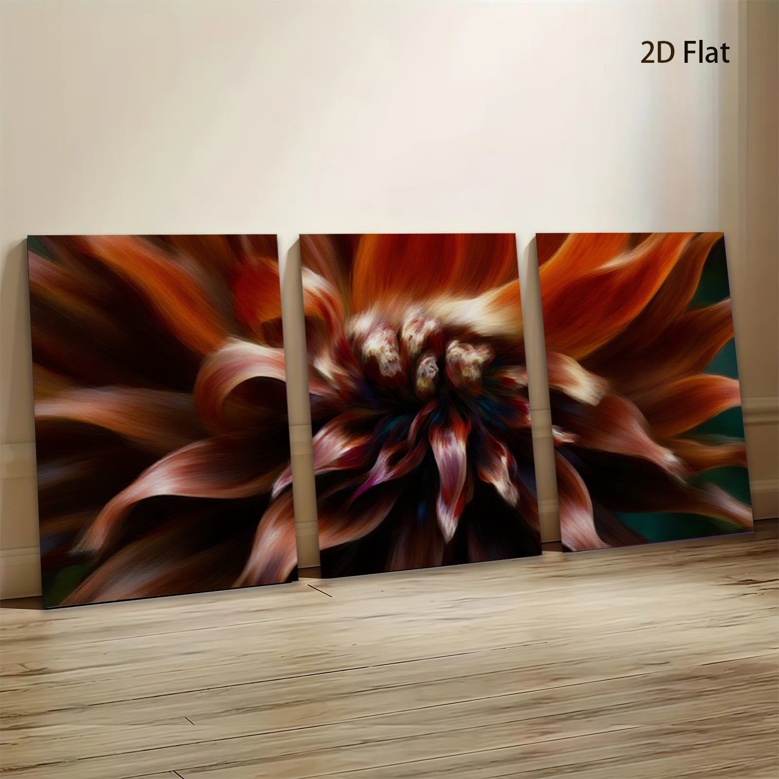 2D flat 1pc Crimson Dahlia Bloom Floral Wall Art Canvas Print Home Decor Living Room Bedroom Modern Farmhouse Style Gallery Wrapped Ready to Hang