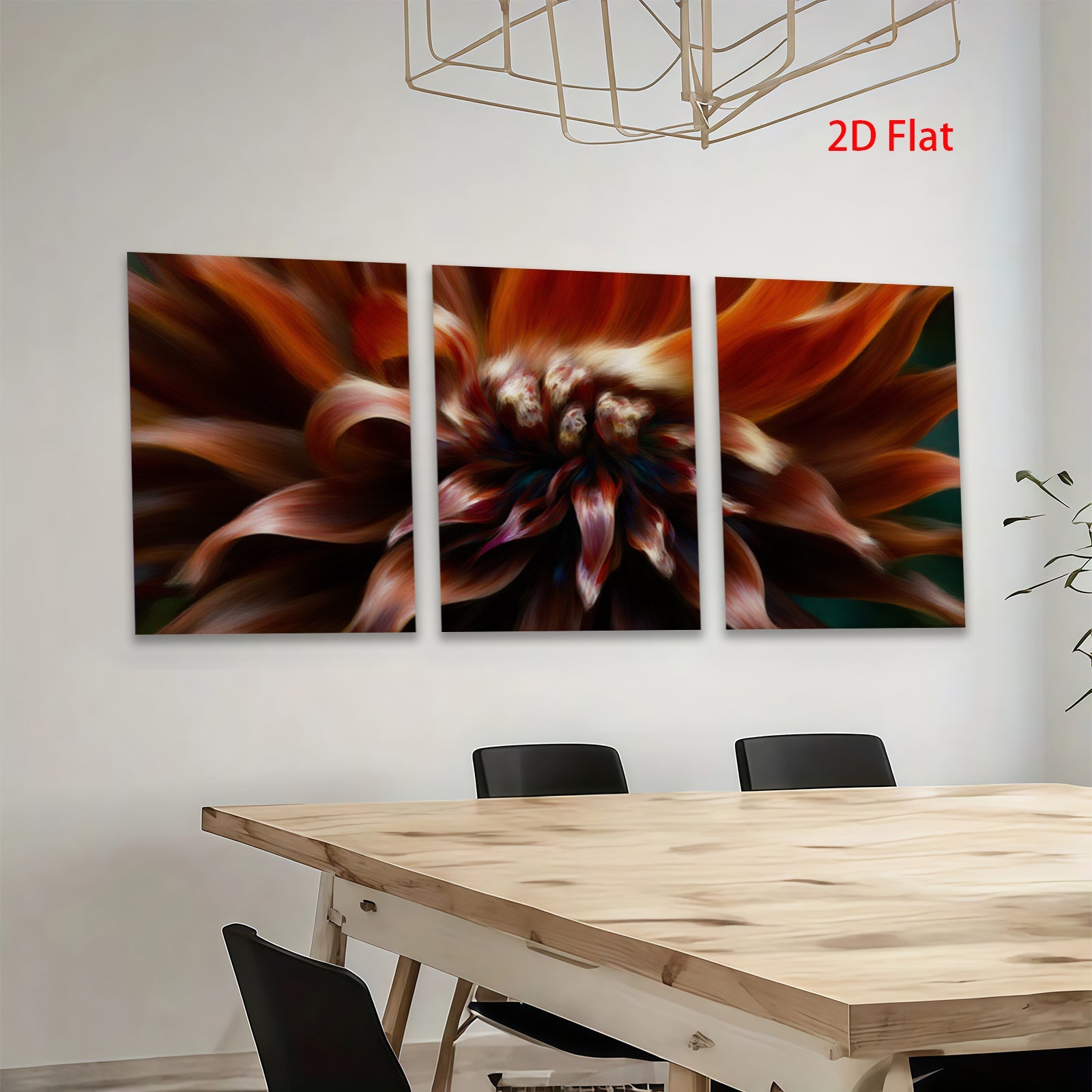 2D flat 1pc Crimson Dahlia Bloom Floral Wall Art Canvas Print Home Decor Living Room Bedroom Modern Farmhouse Style Gallery Wrapped Ready to Hang