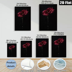 2D flat 1pc Crimson Hibiscus Bloom Botanical Wall Art Living Room Bedroom Decor Farmhouse Style Canvas Prints Modern Minimalist Art Coastal Chic Gallery Wrapped Ready to Hang