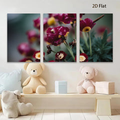 2D flat 1pc Crimson Poppy Field Botanical Wall Art Living Room Bedroom Decor Modern Farmhouse Style Canvas Prints Gallery Wrapped Ready to Hang