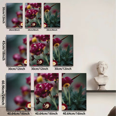 2D flat 1pc Crimson Poppy Field Botanical Wall Art Living Room Bedroom Decor Modern Farmhouse Style Canvas Prints Gallery Wrapped Ready to Hang