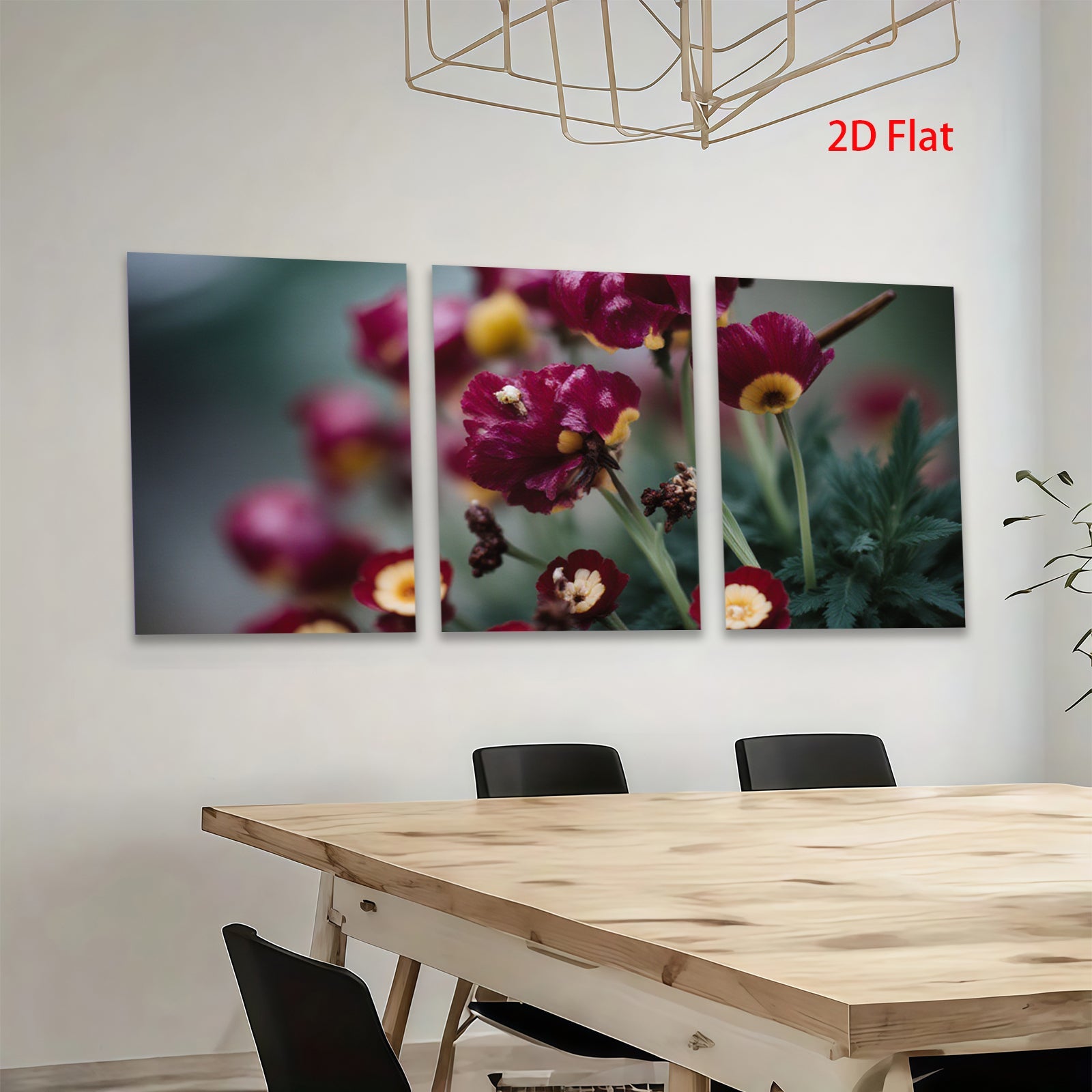 2D flat 1pc Crimson Poppy Field Botanical Wall Art Living Room Bedroom Decor Modern Farmhouse Style Canvas Prints Gallery Wrapped Ready to Hang