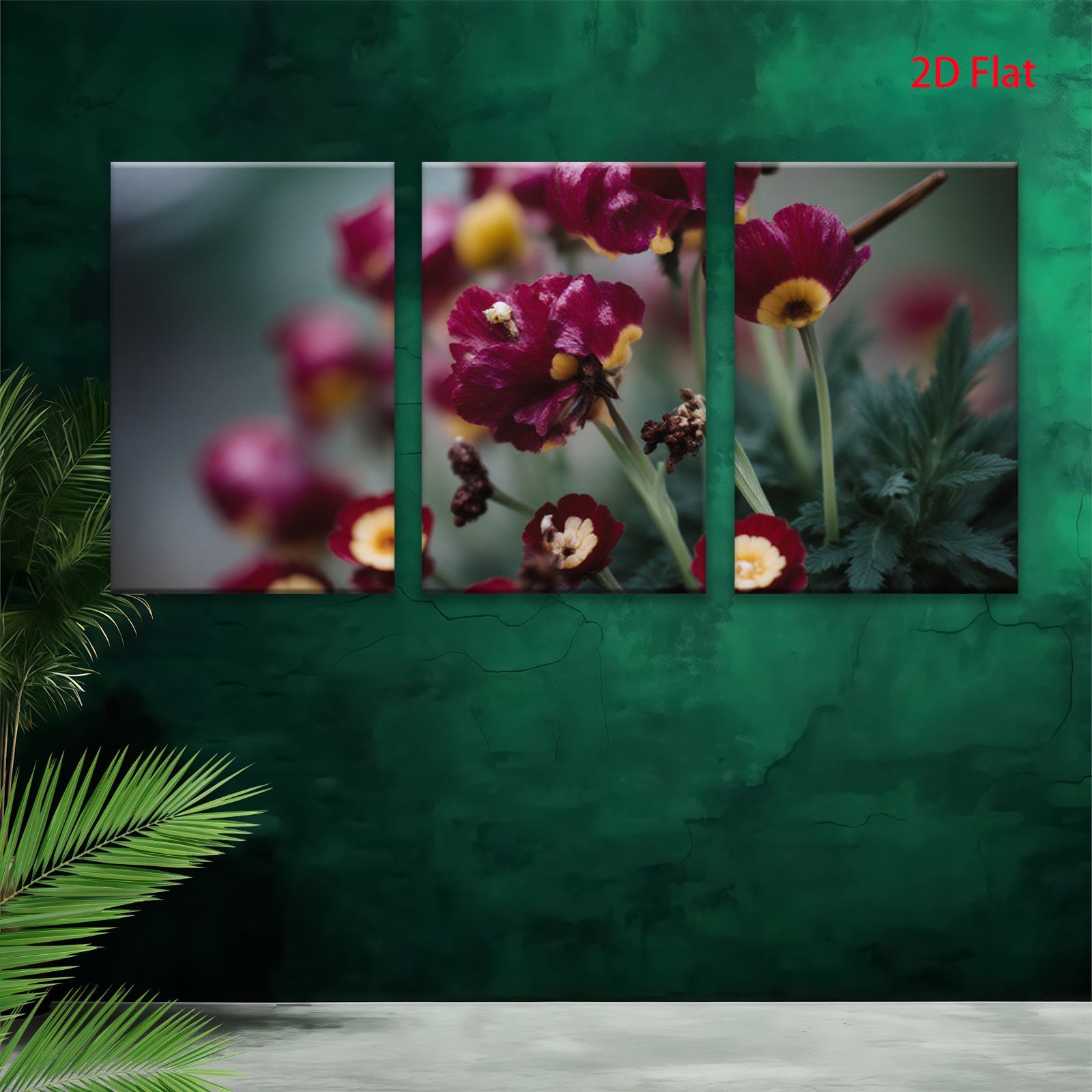 2D flat 1pc Crimson Poppy Field Botanical Wall Art Living Room Bedroom Decor Modern Farmhouse Style Canvas Prints Gallery Wrapped Ready to Hang