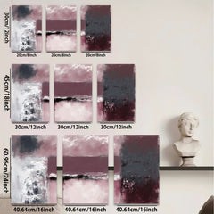 2D flat 1pc Crimson Wash Abstract Canvas Wall Art Modern Farmhouse Living Room Bedroom Decor Gallery Wrapped Ready to Hang Teal Navy Gray