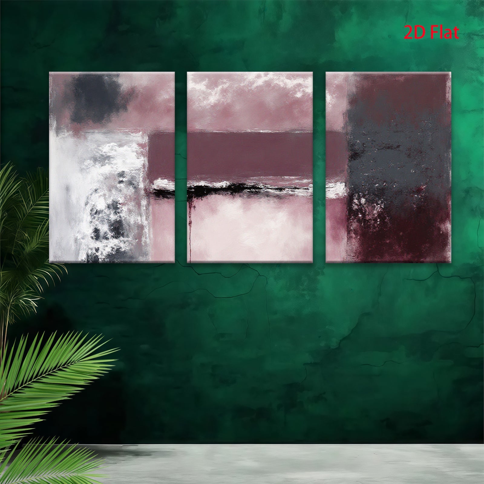 2D flat 1pc Crimson Wash Abstract Canvas Wall Art Modern Farmhouse Living Room Bedroom Decor Gallery Wrapped Ready to Hang Teal Navy Gray