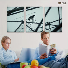 2D flat 1pc Crow on Wire Rural Landscape Wall Art for Living Room Bedroom Gallery Wrapped Canvas Prints Modern Farmhouse Decor Botanical Prints
