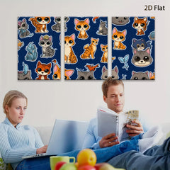 2D flat 1pc Cute Kitten Pattern Wall Art Decor Kids Room Nursery Playroom Home Decoration Modern Canvas Prints Trending Now