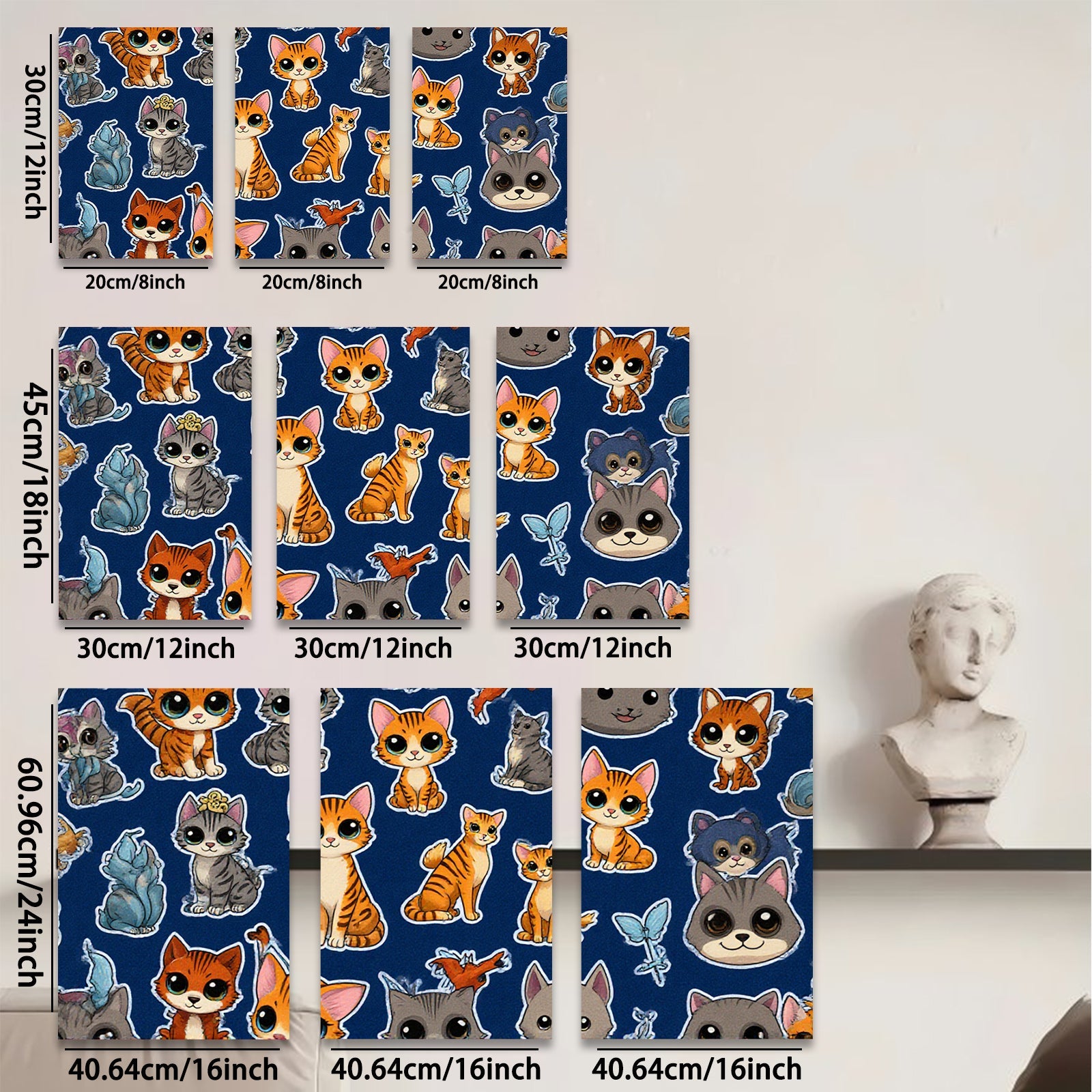 2D flat 1pc Cute Kitten Pattern Wall Art Decor Kids Room Nursery Playroom Home Decoration Modern Canvas Prints Trending Now
