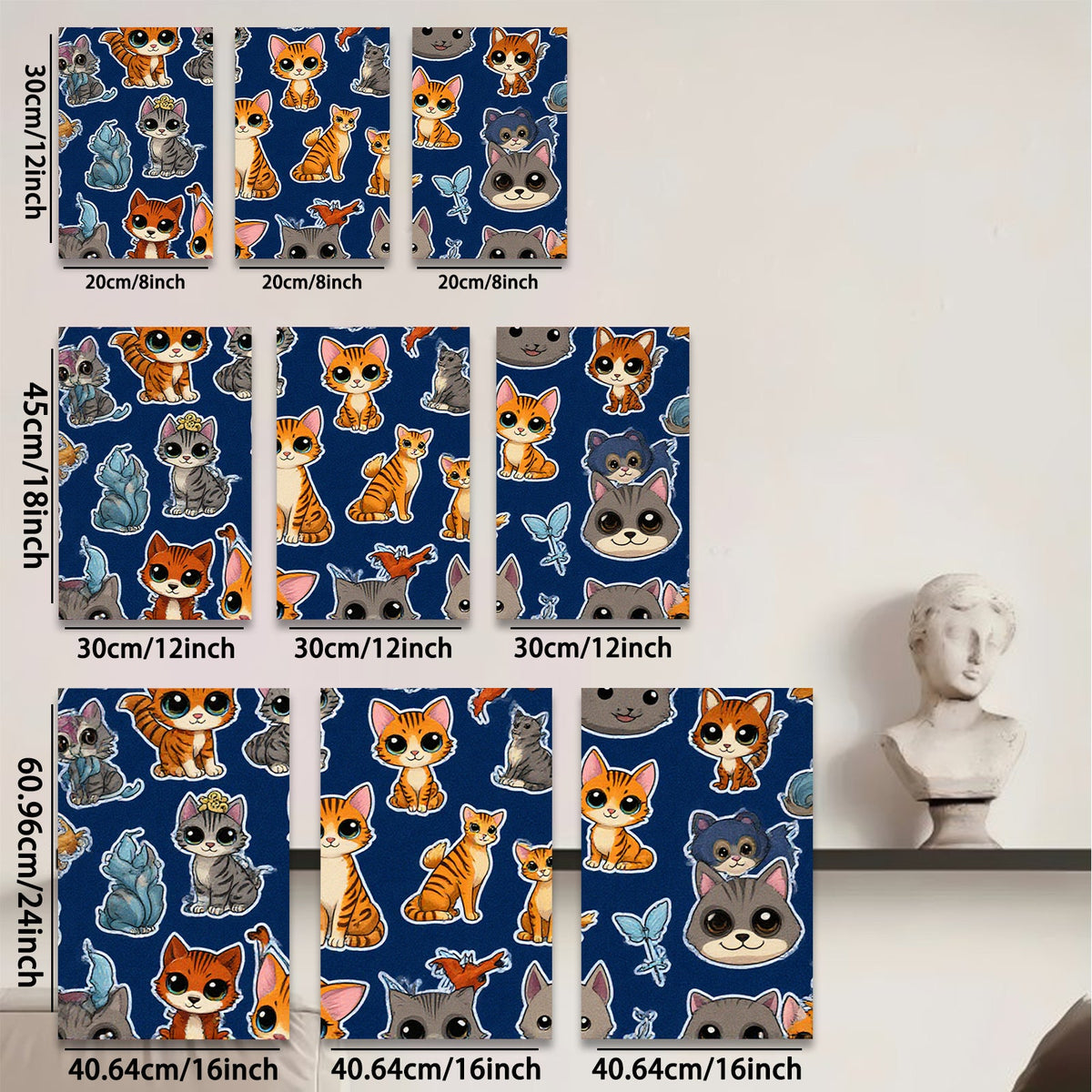 2D flat 1pc Cute Kitten Pattern Wall Art Decor Kids Room Nursery Playroom Home Decoration Modern Canvas Prints Trending Now