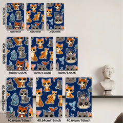 2D flat 1pc Cute Kitten Pattern Wall Art Decor Kids Room Nursery Playroom Home Decoration Modern Canvas Prints Trending Now