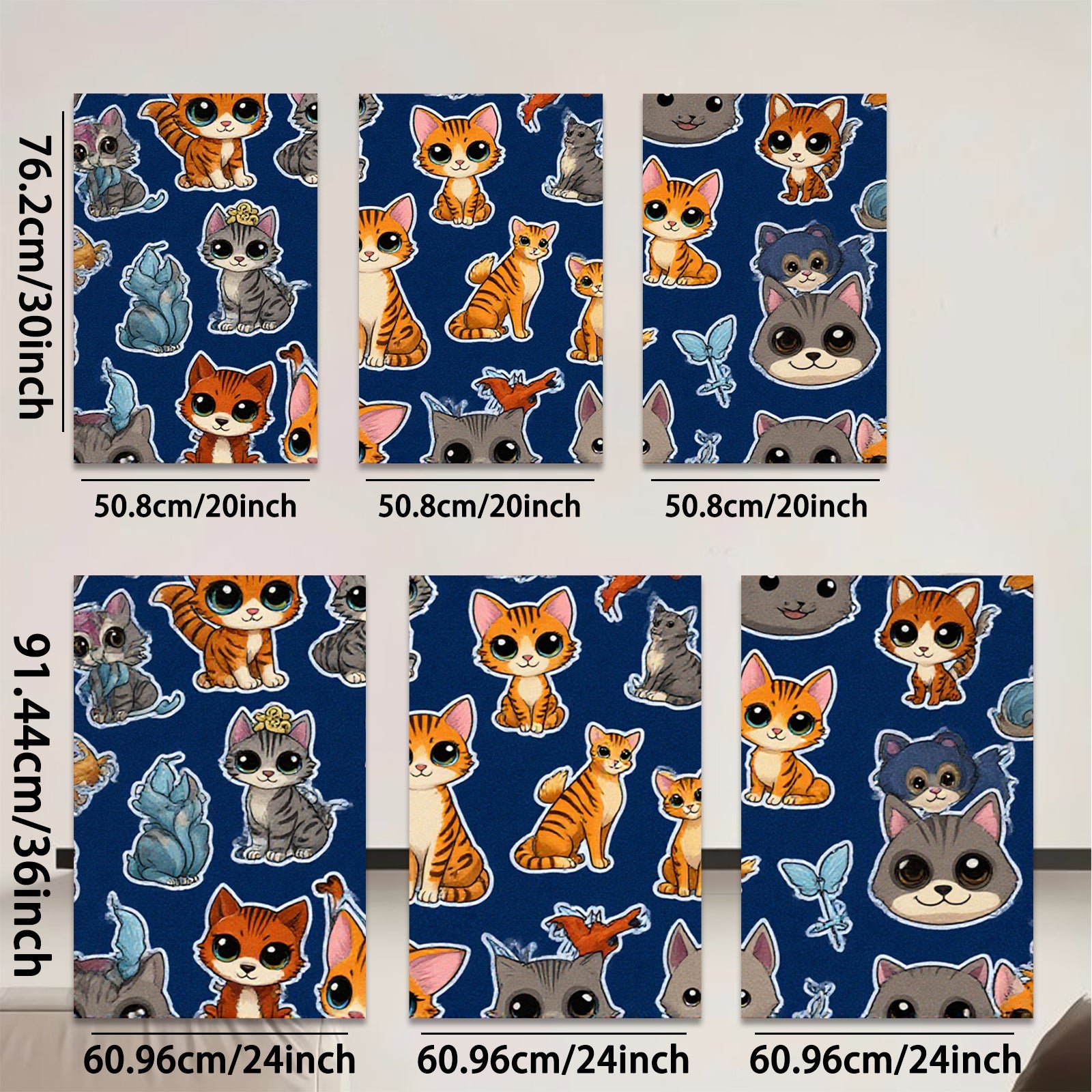 2D flat 1pc Cute Kitten Pattern Wall Art Decor Kids Room Nursery Playroom Home Decoration Modern Canvas Prints Trending Now
