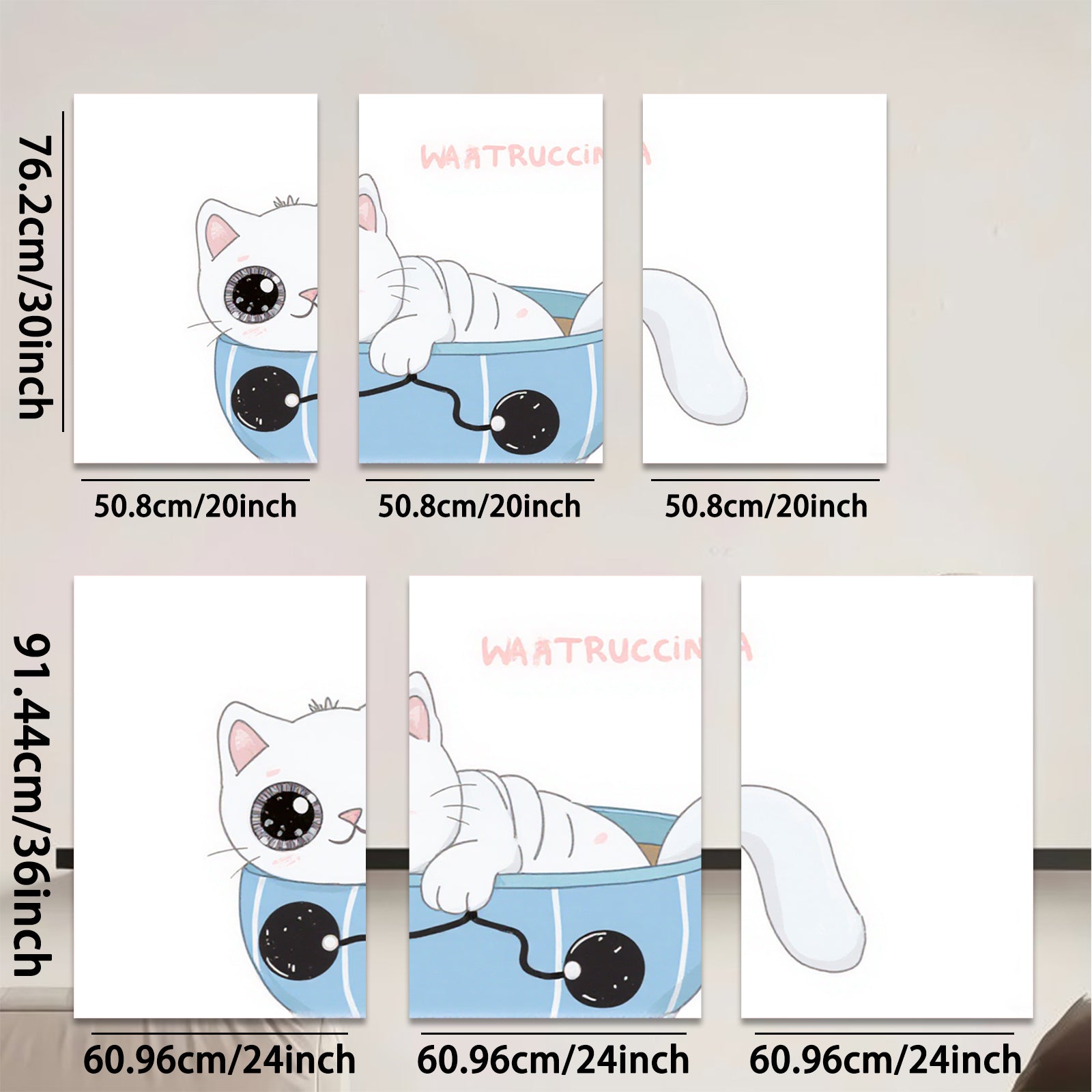 2D flat 1pc Cute kitten relaxes in blue tub bathroom wall art kids room nursery decor farmhouse style modern minimalist prints cozy vibes