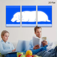 2D flat 1pc Dachshund sleeps peacefully minimalist wall art canvas prints for living room bedroom home decor farmhouse style modern aesthetic gallery wrapped
