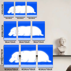 2D flat 1pc Dachshund sleeps peacefully minimalist wall art canvas prints for living room bedroom home decor farmhouse style modern aesthetic gallery wrapped