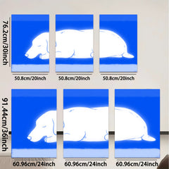 2D flat 1pc Dachshund sleeps peacefully minimalist wall art canvas prints for living room bedroom home decor farmhouse style modern aesthetic gallery wrapped