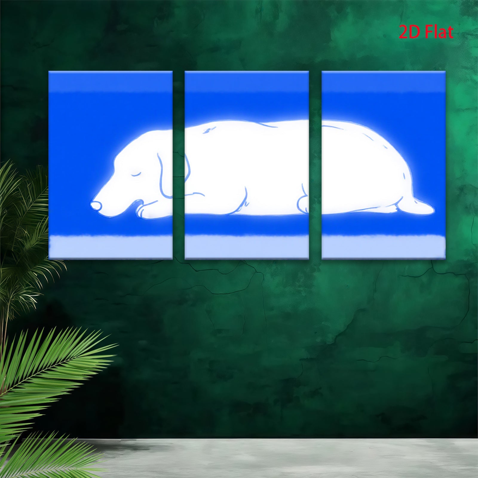 2D flat 1pc Dachshund sleeps peacefully minimalist wall art canvas prints for living room bedroom home decor farmhouse style modern aesthetic gallery wrapped