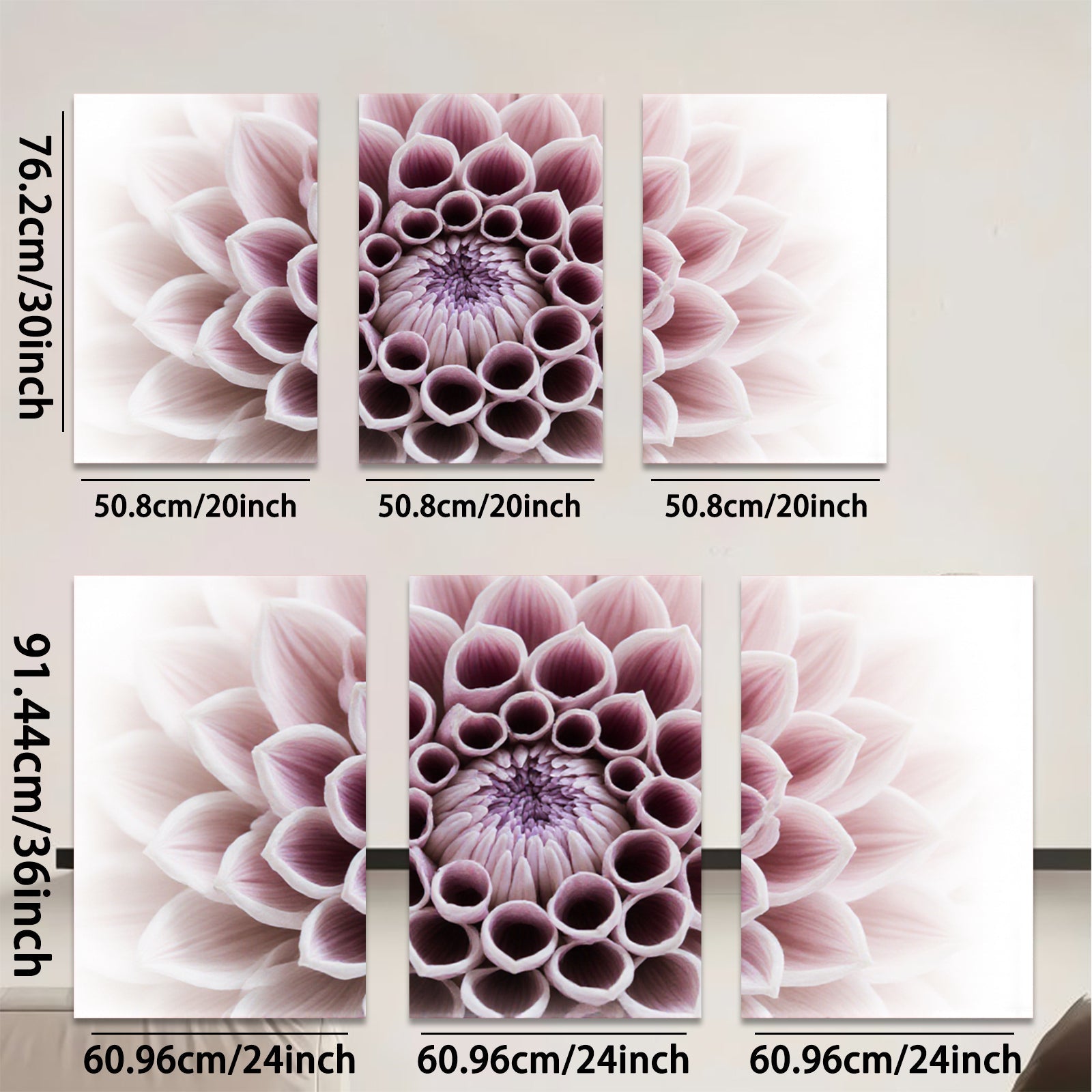 2D flat 1pc Dahlia Bloom Floral Wall Art Living Room Bedroom Home Decor Modern Farmhouse Style Canvas Prints for Bathroom Cozy Vibes Gallery Wrapped Ready to Hang