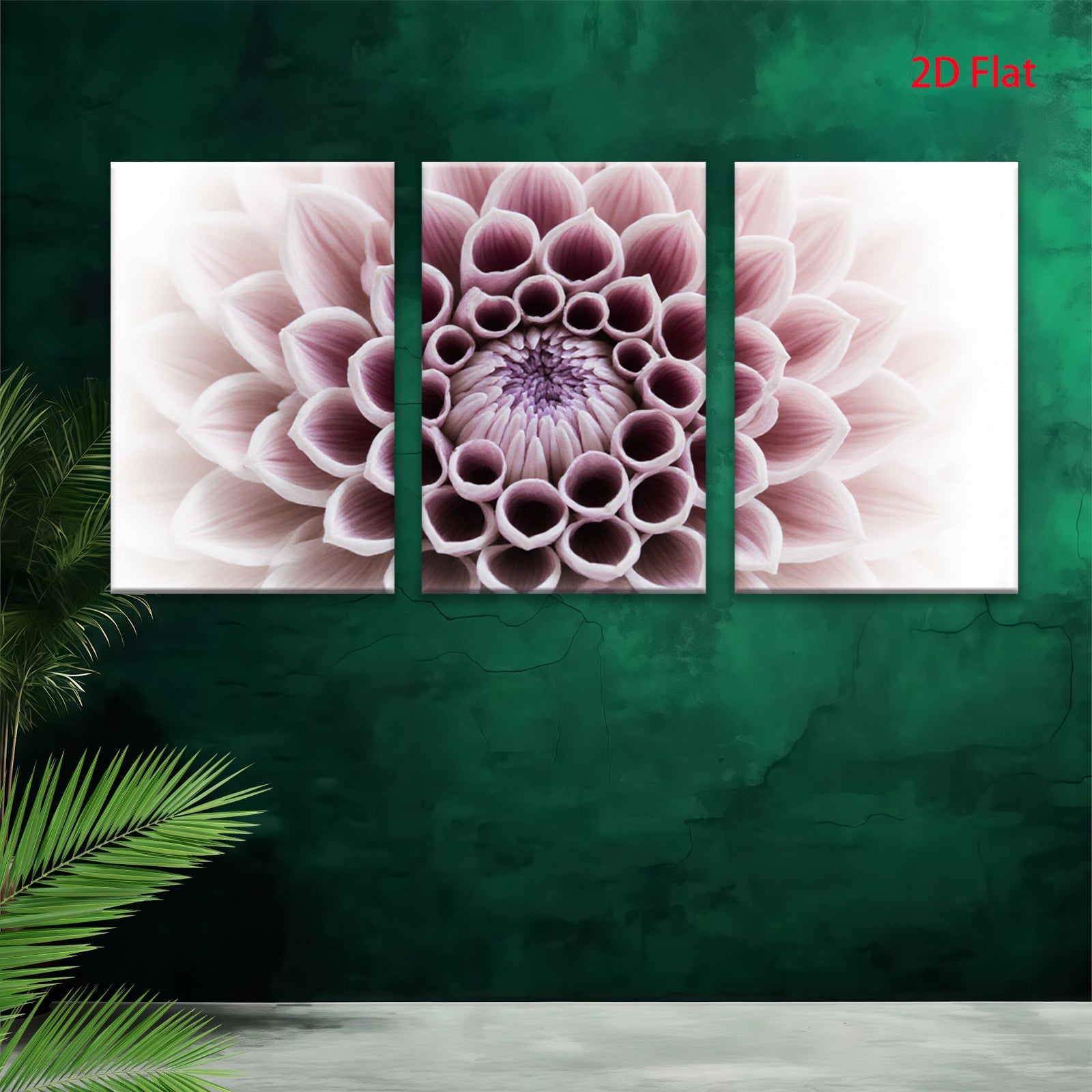 2D flat 1pc Dahlia Bloom Floral Wall Art Living Room Bedroom Home Decor Modern Farmhouse Style Canvas Prints for Bathroom Cozy Vibes Gallery Wrapped Ready to Hang