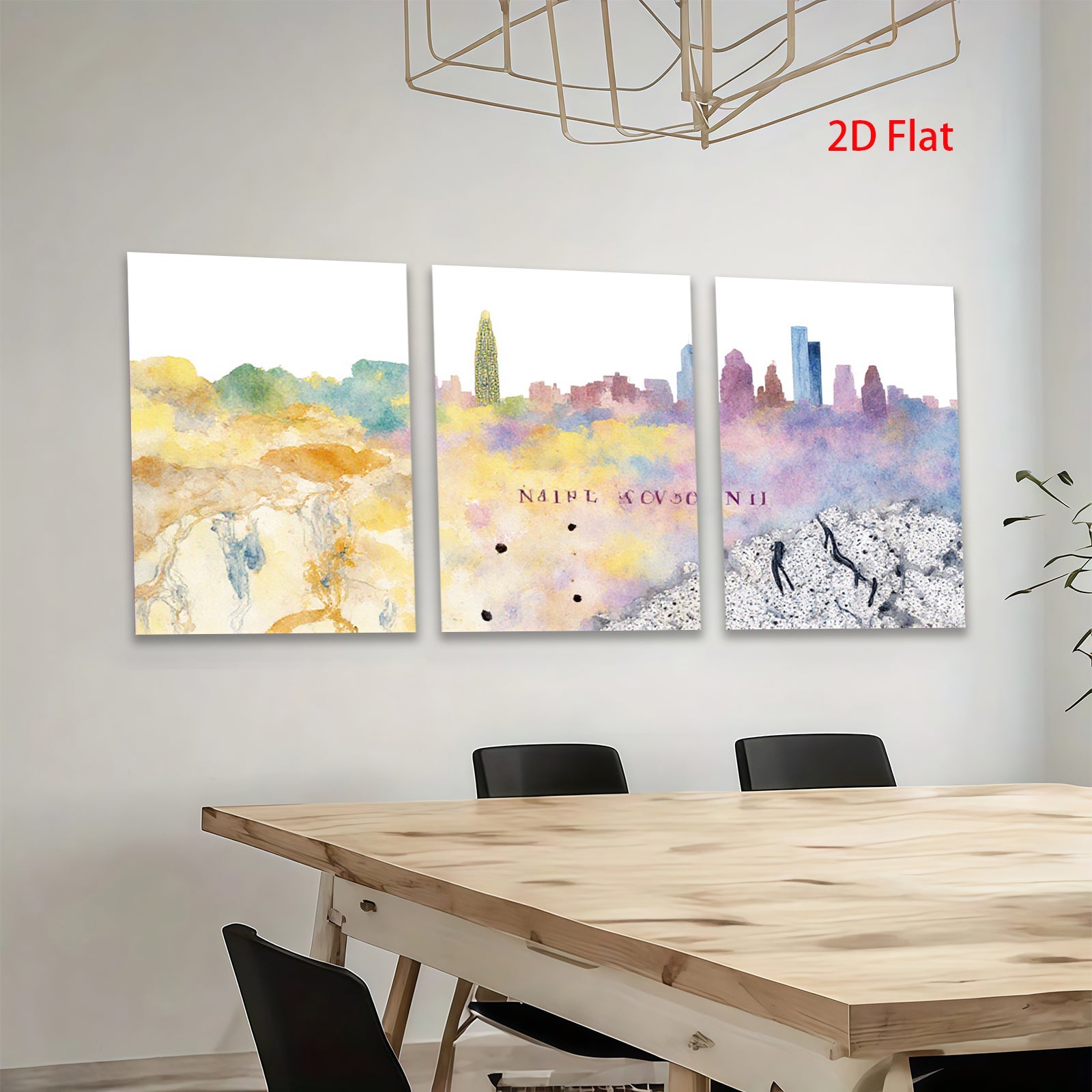 2D flat 1pc Dallas Texas Skyline Cityscape Wall Art Modern Home Decor Living Room Bedroom Office Canvas Prints Frameless Gallery Wrapped Pictures Ready to Hang Large Size Rustic Farmhouse Coastal Style