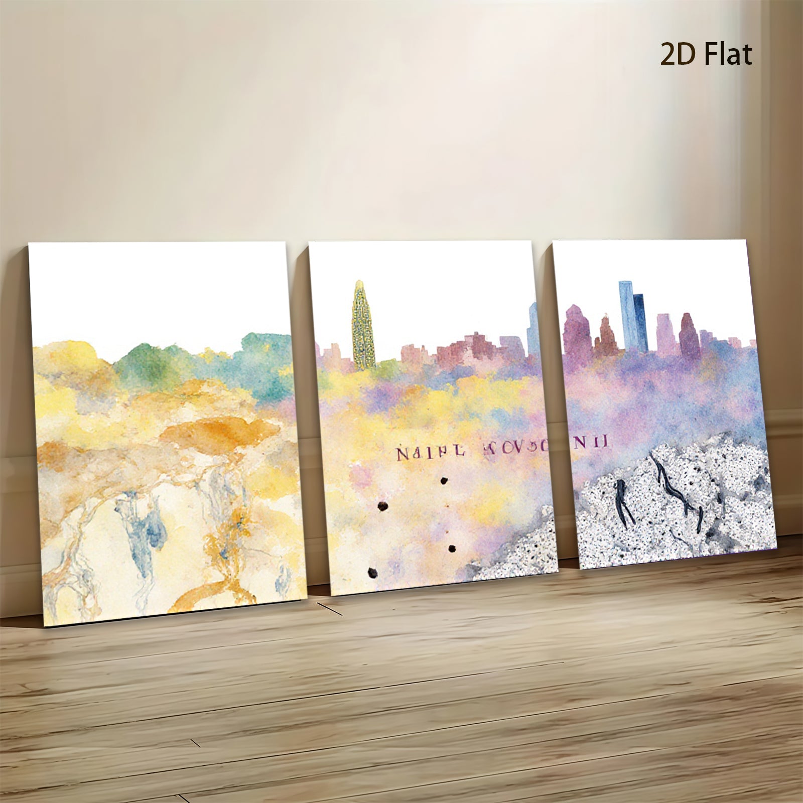 2D flat 1pc Dallas Texas Skyline Cityscape Wall Art Modern Home Decor Living Room Bedroom Office Canvas Prints Frameless Gallery Wrapped Pictures Ready to Hang Large Size Rustic Farmhouse Coastal Style