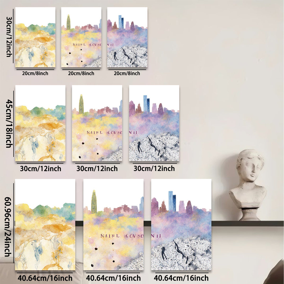 2D flat 1pc Dallas Texas Skyline Cityscape Wall Art Modern Home Decor Living Room Bedroom Office Canvas Prints Frameless Gallery Wrapped Pictures Ready to Hang Large Size Rustic Farmhouse Coastal Style