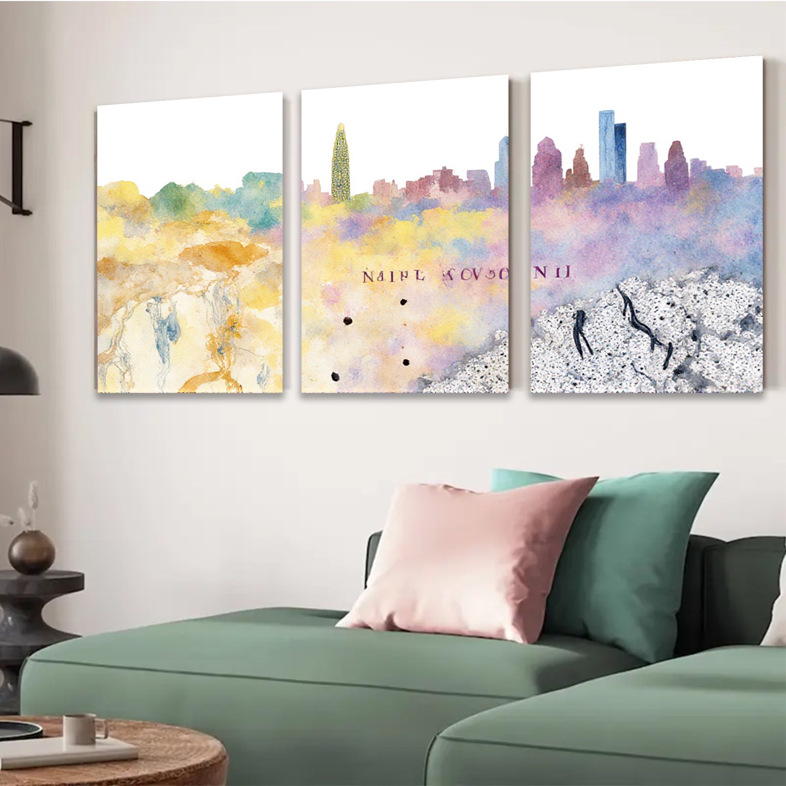 2D flat 1pc Dallas Texas Skyline Cityscape Wall Art Modern Home Decor Living Room Bedroom Office Canvas Prints Frameless Gallery Wrapped Pictures Ready to Hang Large Size Rustic Farmhouse Coastal Style