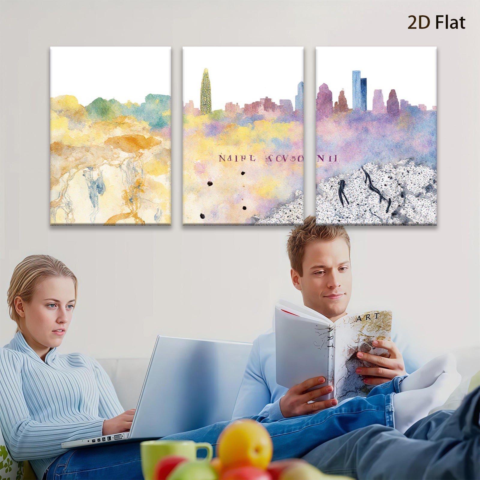 2D flat 1pc Dallas Texas Skyline Cityscape Wall Art Modern Home Decor Living Room Bedroom Office Canvas Prints Frameless Gallery Wrapped Pictures Ready to Hang Large Size Rustic Farmhouse Coastal Style
